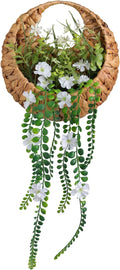 22inch Artificial Handing Plants for Wall Art Decor,Greenery Wall Decorations,Ivys Succulents Greenerys with Flower Baskets for Home,Farmhouse,Indoor,Porch,Room,Garden Decoration