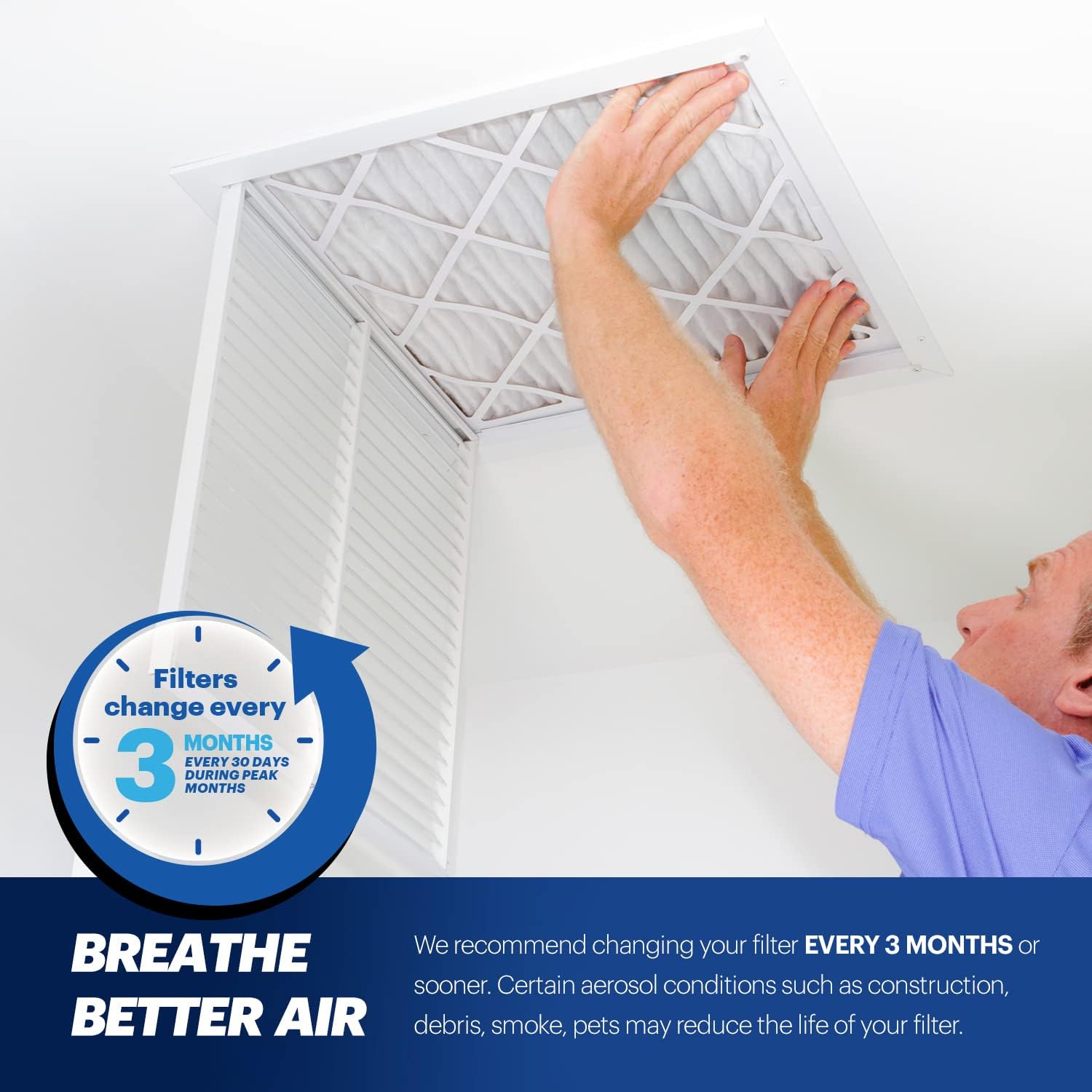 BNX TruFilter 14x24x1 Air Filter MERV 13 (6-Pack) - MADE IN USA - Electrostatic Pleated Air Conditioner HVAC AC Furnace Filters for Allergies, Pollen, Mold, Bacteria, Smoke, Allergen, MPR 1900 FPR 10