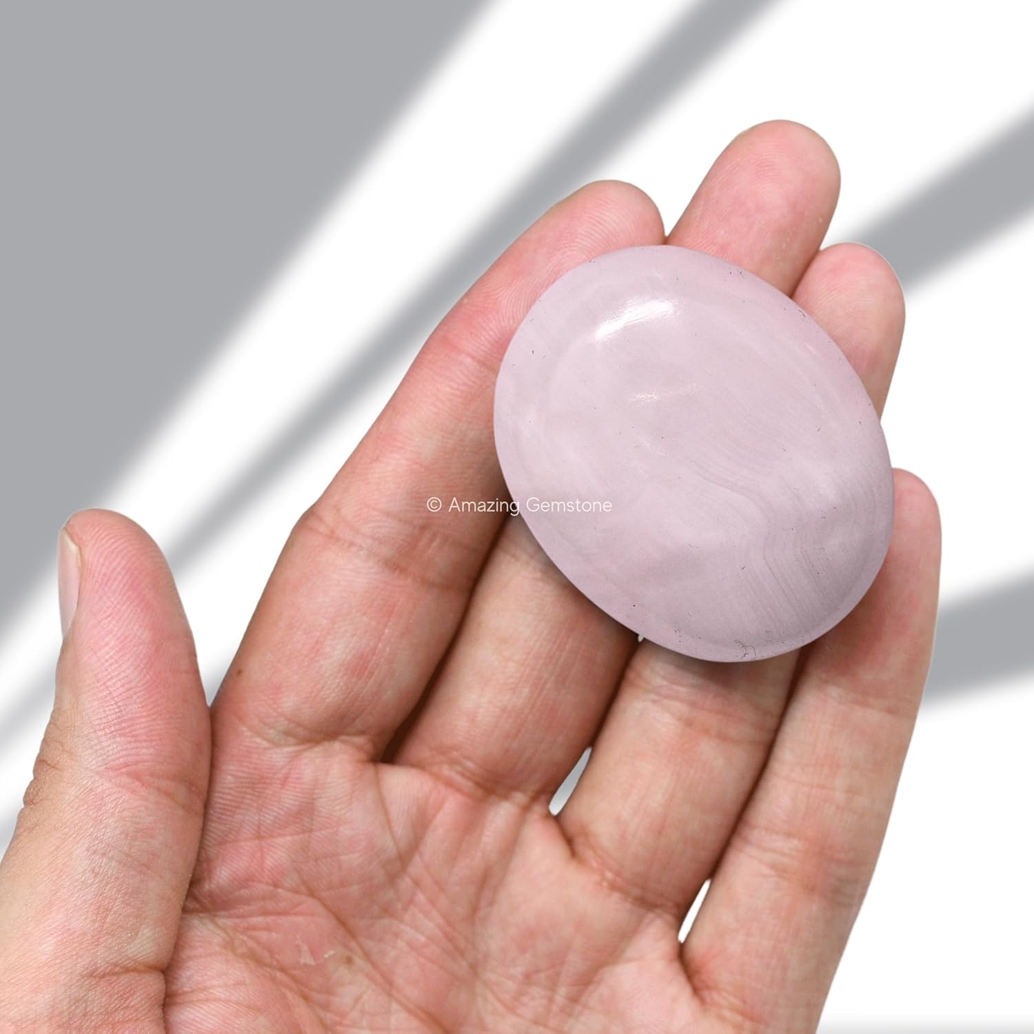 Amazing Gemstone Pink Calcite Crystals and Healing Stones - Large Palm Stone Crystals Piedra - Crystal for Good Luck,Balanced Positive Energy, Meditation - Unique Stocking Stuffers and Birthday Gifts