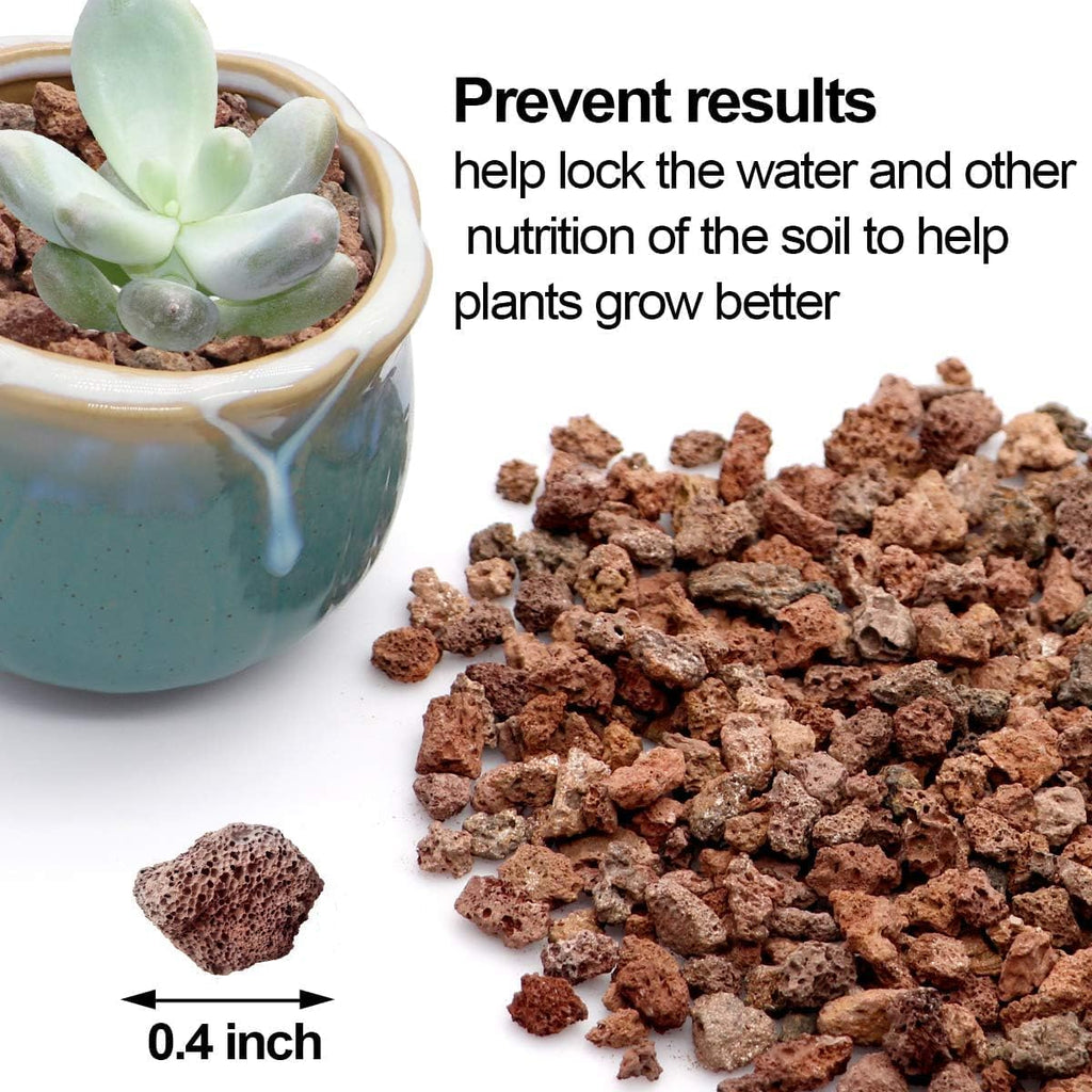 TOYPOPOR 6lb Red Lava Rocks Soil for Plants, Bonsai Cacti Succulents Horticultural Stones, Natural Decorative Volcanic Drainage Gravel for Vase Fillers, Terrarium, Top Dressing, Landscaping, Gardening
