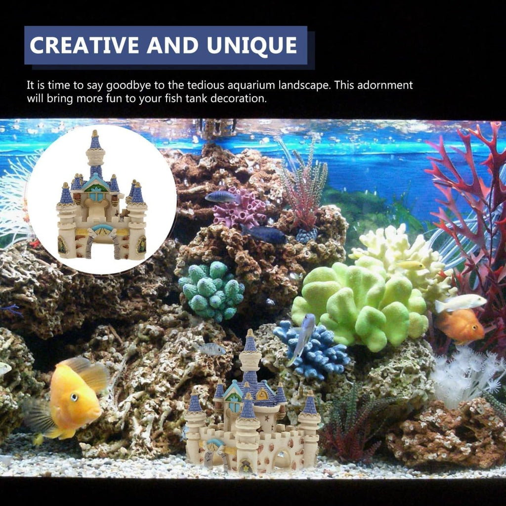Aquarium Resin Castle Decoration Fish Tank Roman Castle Cave Hideout Betta Fish Ornament Accessories
