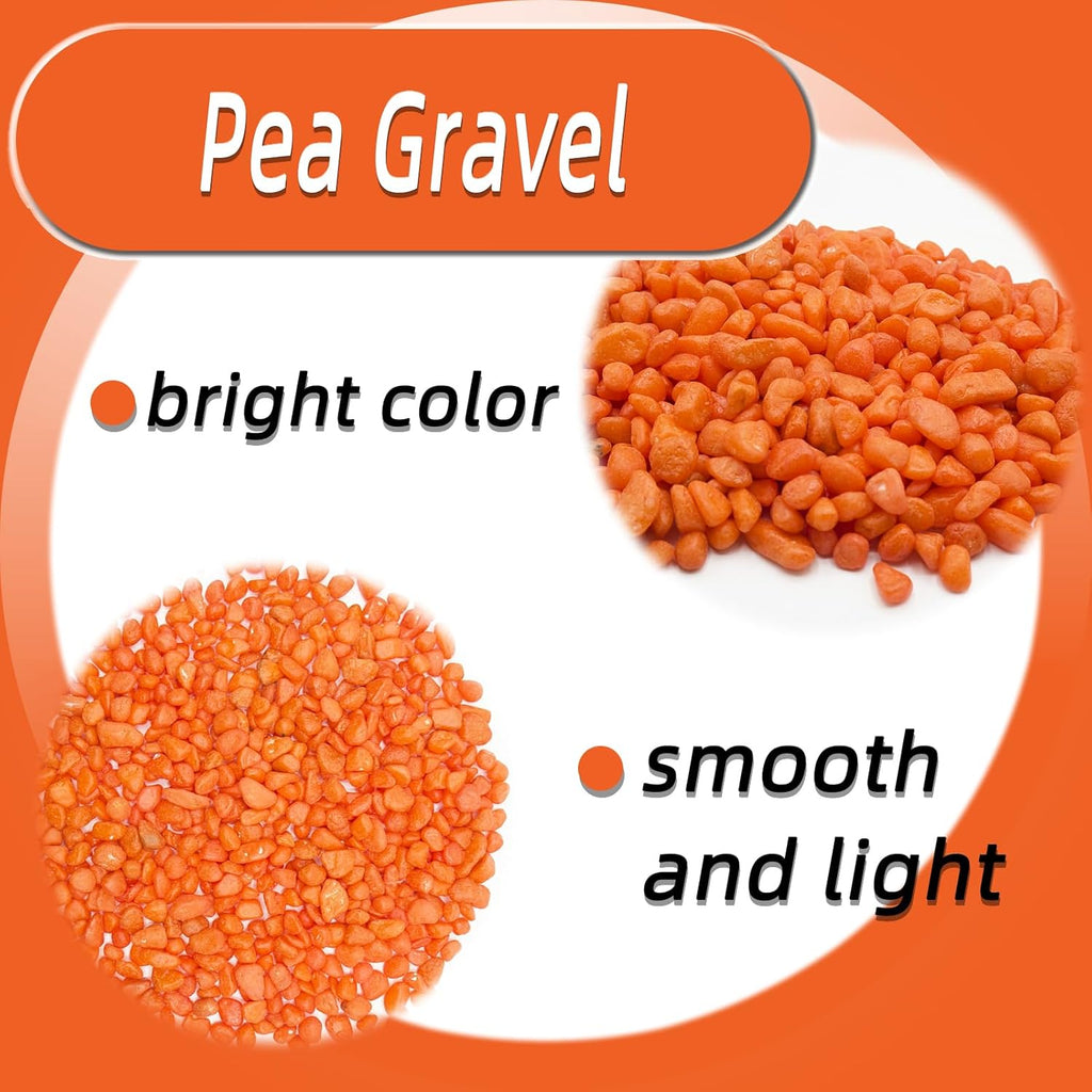 Orange Pebbles for Crafts, 0.9 Pound Natural Polished Aquarium Gravel, Decorative Pebbles for Indoor Plants, Turtle Tank, Vase, Succulents Cactus, Garden Landscaping