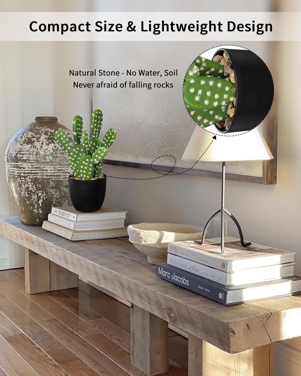 Artificial Cactus Plants 9.8 inch Small Faux Cactus Plants Indoor Fake Desert Cacti Succulents Plants Artificial Plant Indoor with Pot Cacti Decorations for Home Decor Office Desk Tabletop Shelf