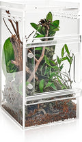 Jumping Spider Enclosure 3x3x6 Inch Acrylic Spider Cage Insect Terrarium Bug Enclosure Tarantula Enclosure Reptile Terrarium for Snail, Mantis, Lizard, and Small Reptiles