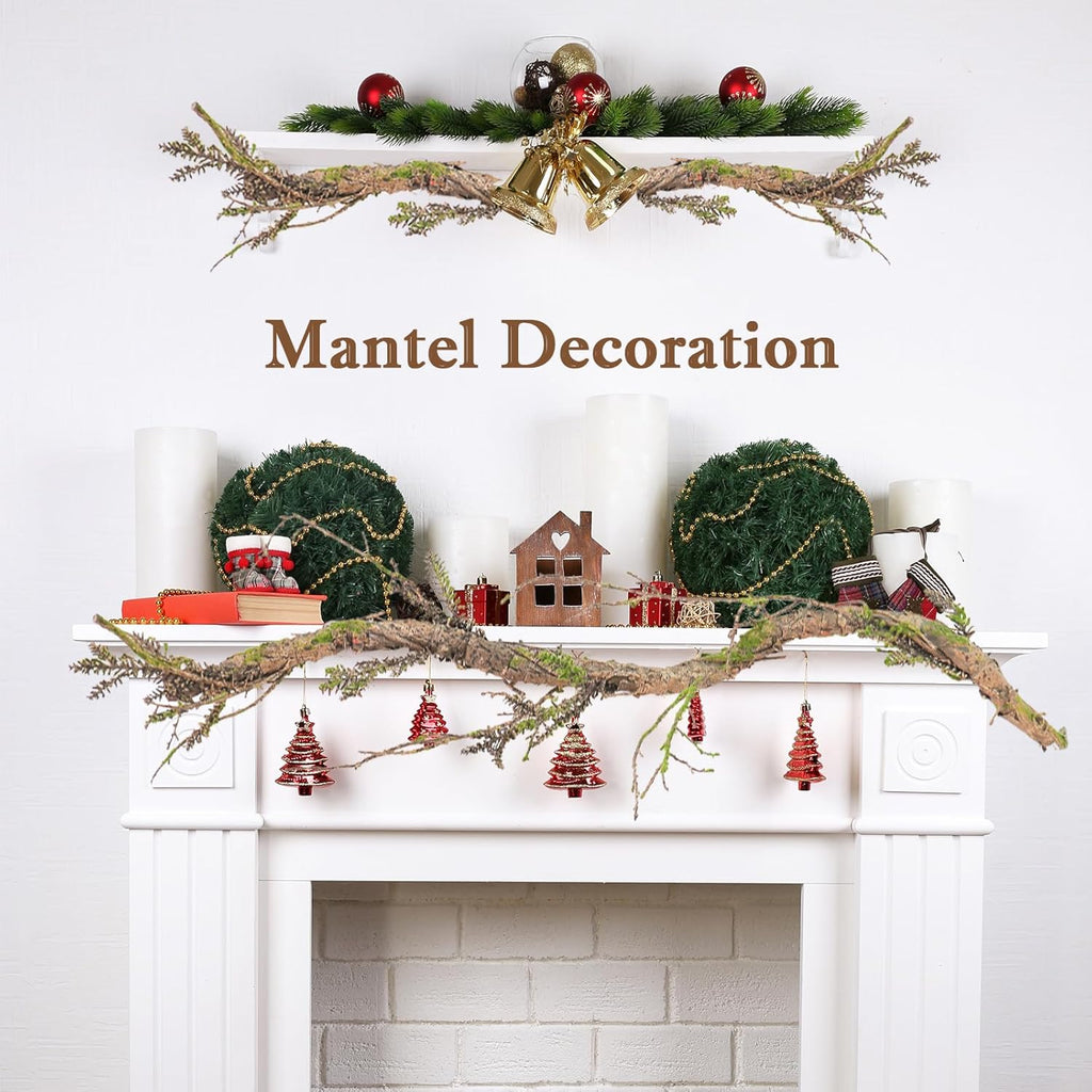 2Pcs 39.4inch Thick Bendable Artificial Tree Trunk Fake Large Wood Branches Twig Moss Grape Vine Garland Twisted Stick For Craft Terrarium Outdoor Hanging Mantel Reptile Climbing Wall Christmas Decor