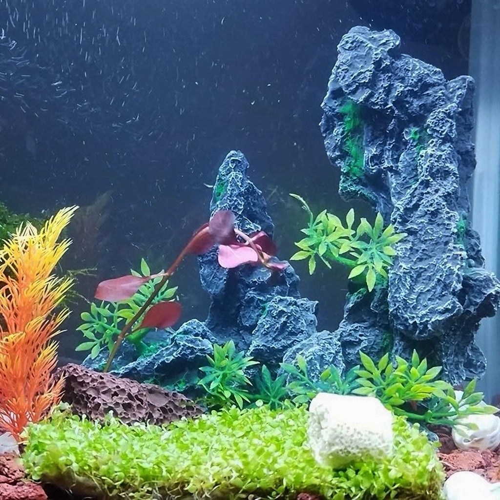 J-star Large Aquarium Rock Mountain Decor – Realistic Resin Landscape Ornament for Fish Tanks – Enhances Underwater Scenery, Easy to Clean, Safe for Fish