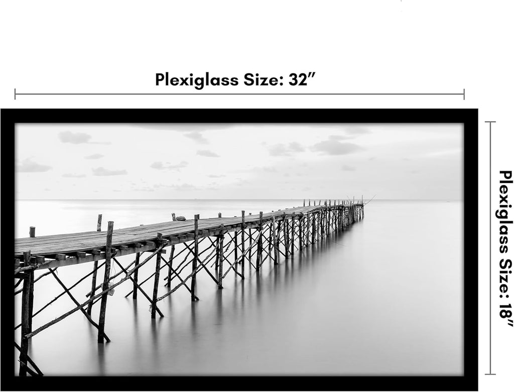 Americanflat 18x32 Poster Frame with Polished Plexiglass - Black Picture Frame - Wide Photo Frames Made of Engineered Wood for Vertical or Horizontal Wall Display - Epic Collection - Black
