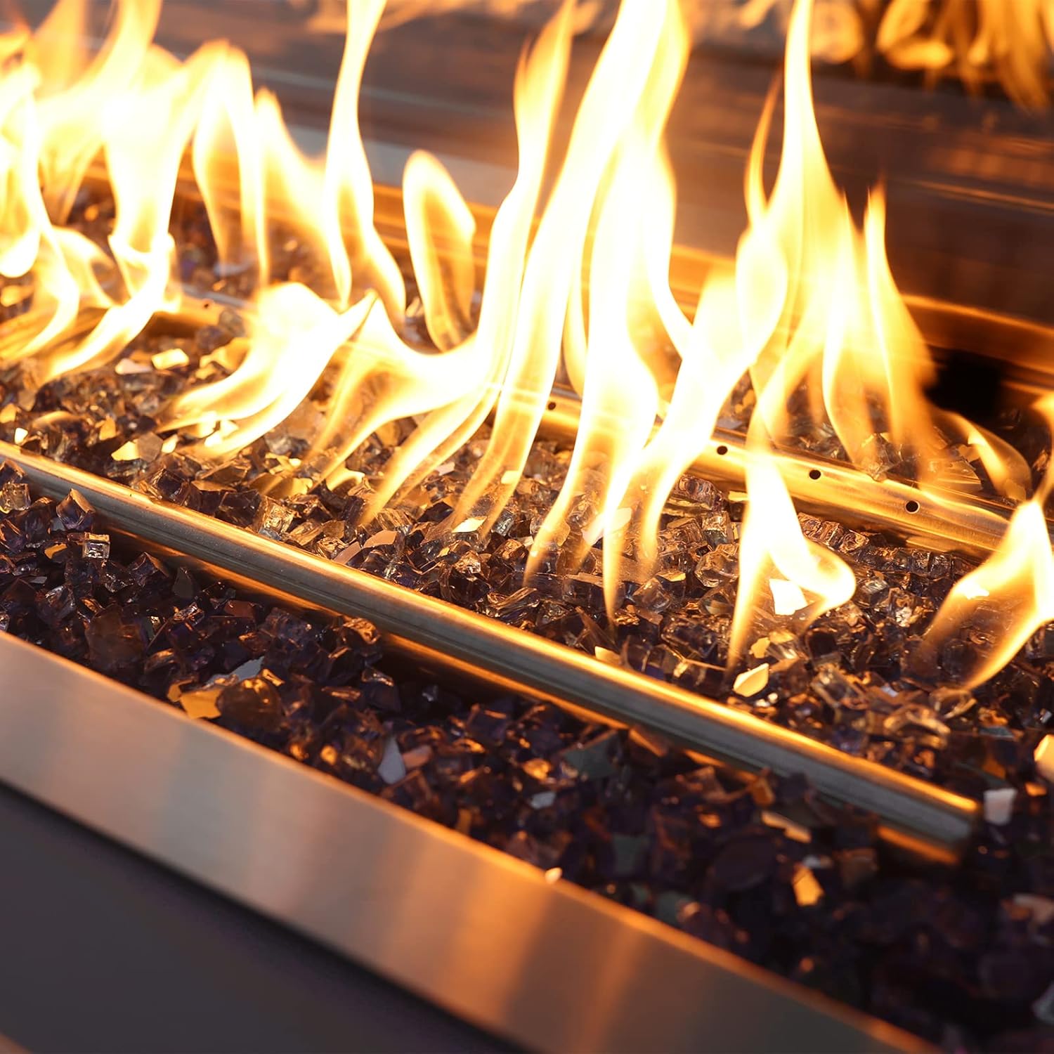 Onlyfire 10 pounds Fire Glass for Propane Fire Pit and Gas Fireplace, 1/4 Inch Reflective Firepit Glass Rocks for Fire Pit Table and Fire Bowl, High Luster Copper