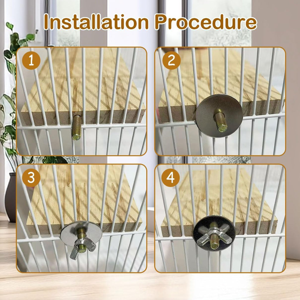 7 Pcs Chinchilla Ledges Wood Sets, Hamster Wooden Stand Platform with Lava Ledge Blocks Chew Toys Small Animal Cage Accessories for Rat Gerbil Guinea Pig Parrot Chipmunk Squirrel Mouse