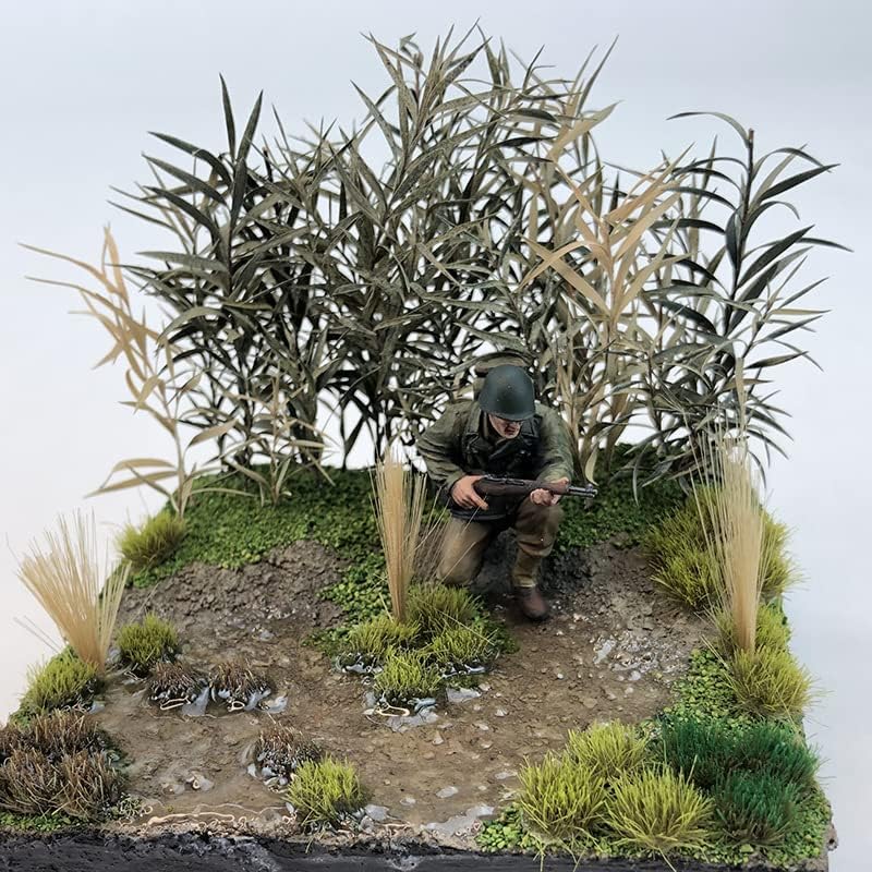 Warmtree Miniature Shrubs Model Bushes Long Shrub Diorama Trees for Train Landscape Railroad Scenery Sand Military Layout, Green