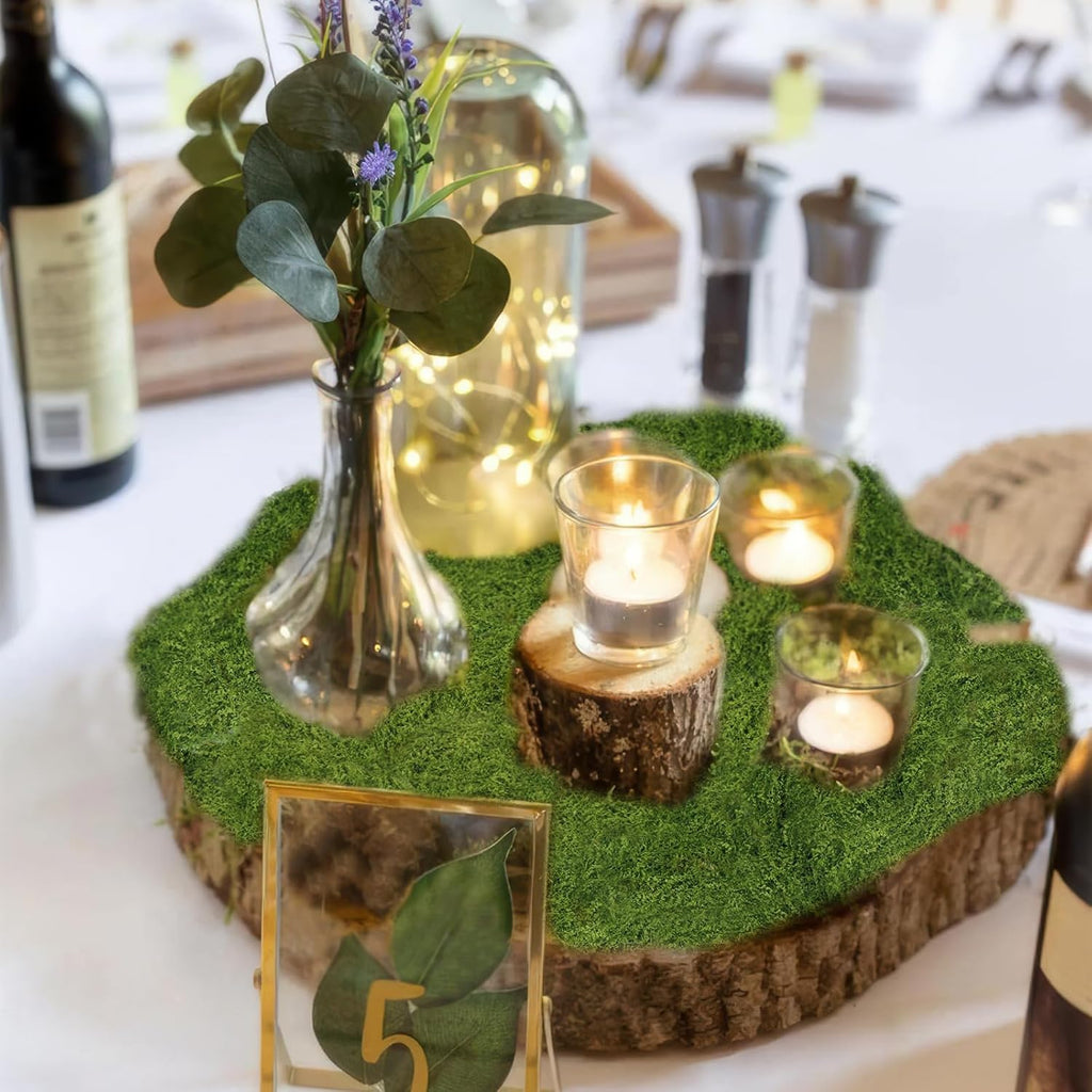 2 Pcs Fake Moss Table Runner Rolls for Decoration 4" x 47" Artificial Moss for Plants Indoor Green Faux Grass for Planters Crafts DIY Table Centerpieces Fairy Garden Floral Wedding 10 x 120cm