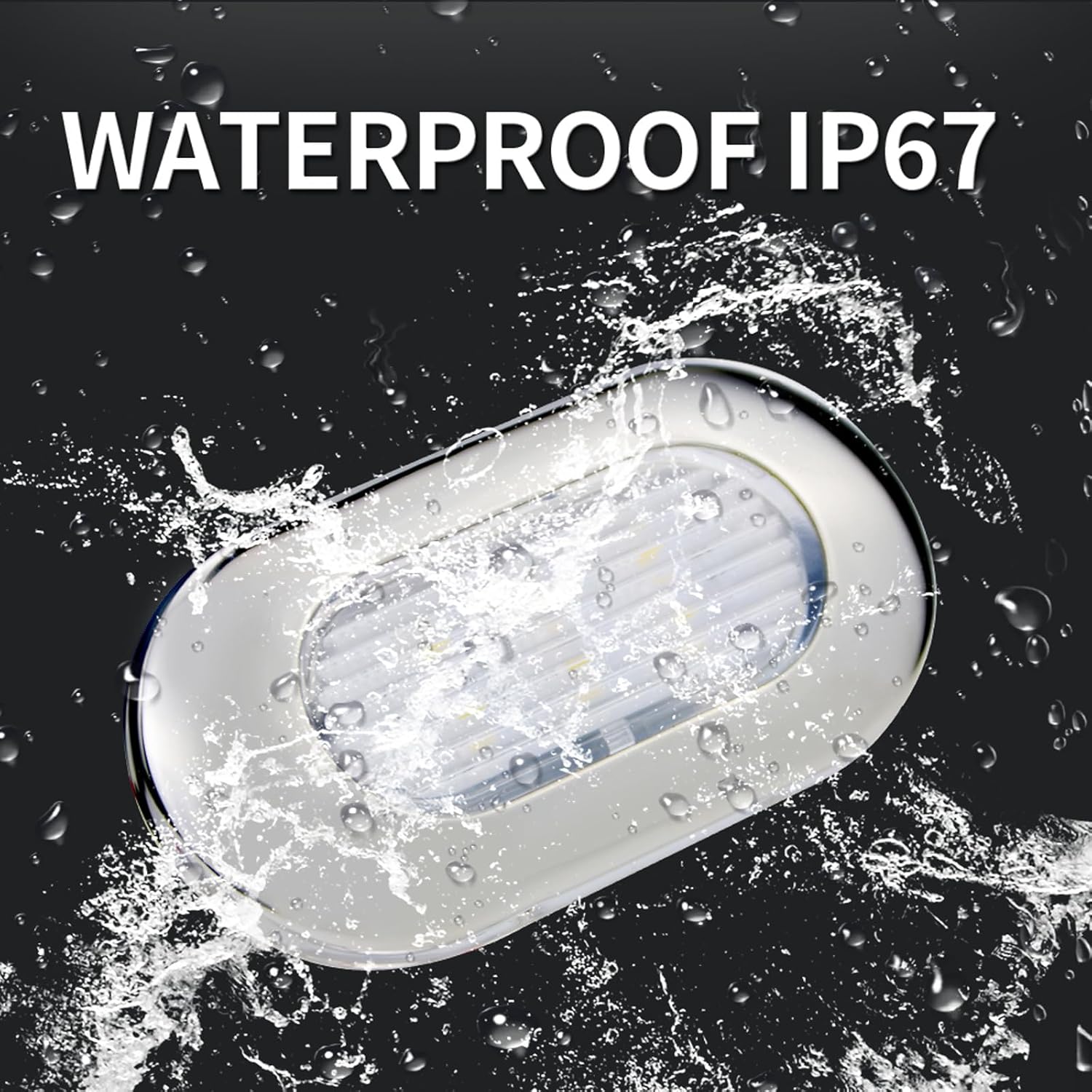 4PCS LED Courtesy Light Step Lights Accent Utility Lighting Surface Mounted for Boat IP67 Waterproof Lamp Yacht RV Caravan Light Stainless Steel Cover 12VDC (White), E012081-EMX