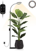 GLOWRIUM 24W LED Grow Light for Indoor Plants, 23.5-71" Adjustable Height, 3-Growing Full Spectrum for Tall Grow Light, High PPFD, 3/9/12/16H Timer, 6-Level Dimming, Ideal for Large Tall Plants