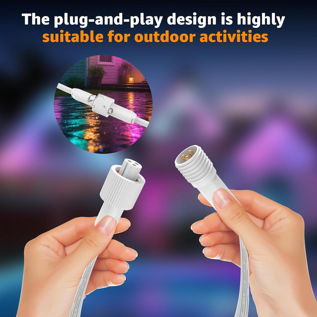 Extension Cable for Govee Outdoor Lights, IP68 Waterproof Extension Cord, Compatible with Govee H705A H705B H705C and Other Permanent Outdoor Lighting Systems (10FT)
