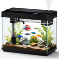 Fishkeeper 2.3G Smart Aquarium - Ultra Clear Glass Fish Tank w/Auto Timer 8-Color RGB Lights, 4-in-1 Self-Cleaning Silent Water Pump, Aromatherapy, Temperature Display, Perfect for Desktop Decor