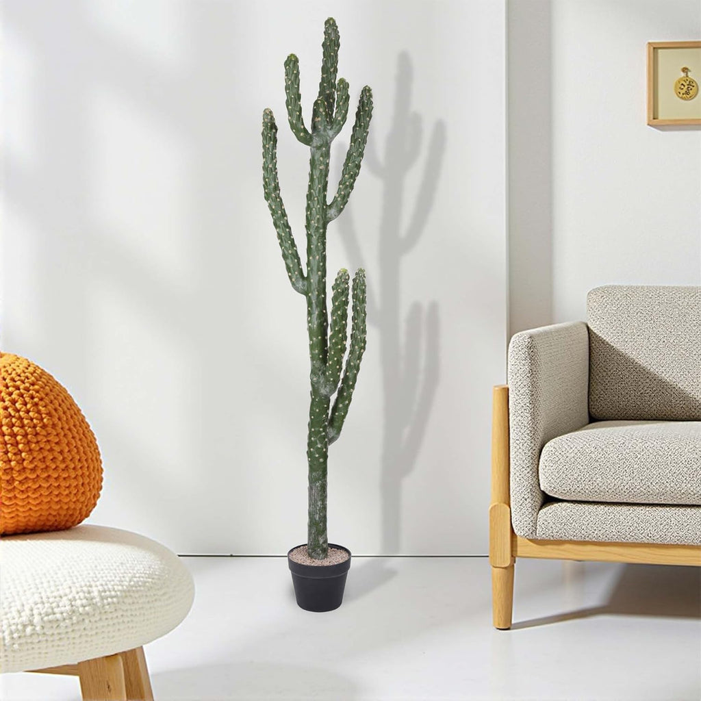 62Inch Artificial Cactus Faux Cacti Fake Cactus Saguaro Potted Plants for Indoor Outdoor Home Offices Store Decoration