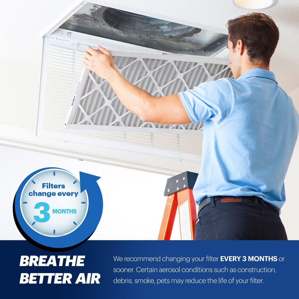 BNX TruFilter 16x20x1 MERV 13 (2-Pack) AC Furnace Air Filter - MADE IN USA - Electrostatic Pleated Air Conditioner HVAC AC Furnace Filters - Removes Pollen, Mold, Bacteria, Smoke