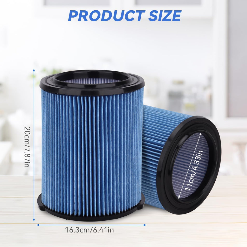 38751 Replacement Vacuum Filter Compatible with Craftsman CMXZVBE38751 Wet/Dry Vac Filter for 5 to 20 Gallon shop vacuums,Fine Dust Filter(9-38751)