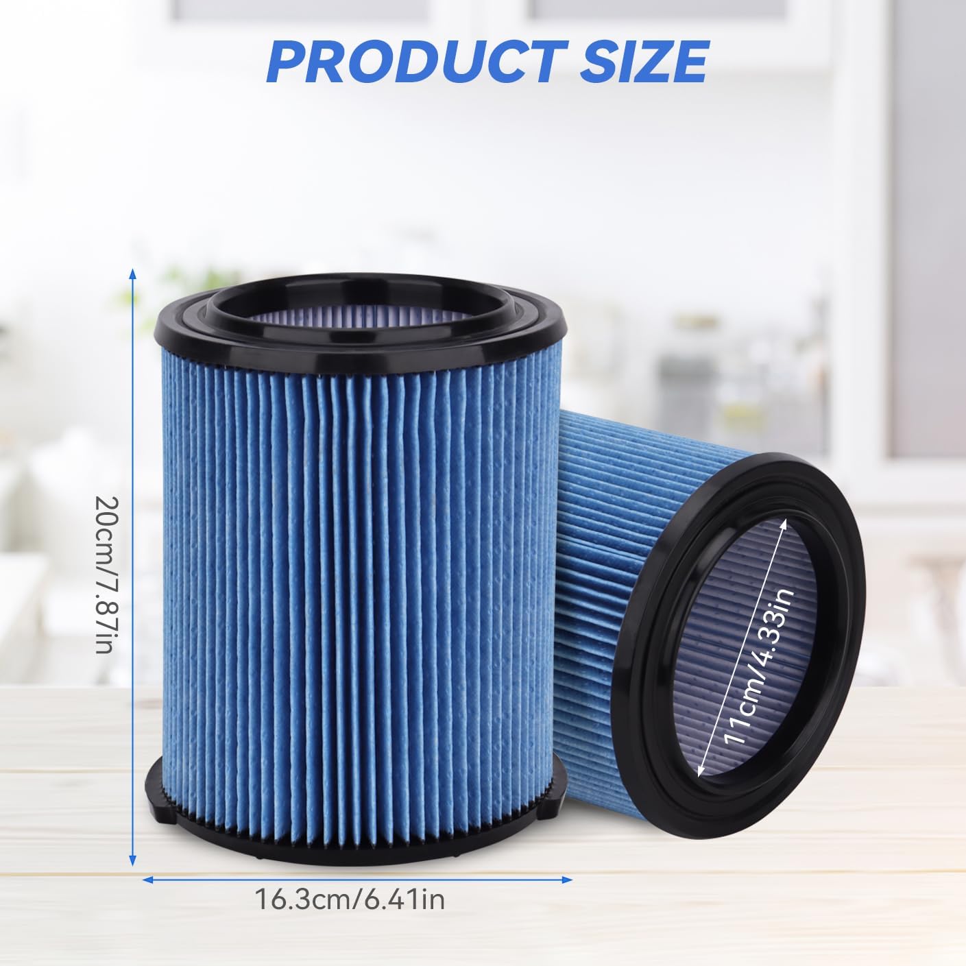 38751 Replacement Vacuum Filter Compatible with Craftsman CMXZVBE38751 Wet/Dry Vac Filter for 5 to 20 Gallon shop vacuums,Fine Dust Filter(9-38751)