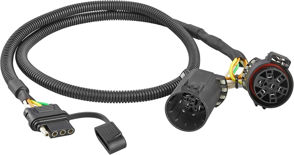 Oyviny Plug & Play USCAR 7 Pin to 4 Pin Trailer Wiring Harness Universal for LED Tailgate Light Bars, Pure Copper USCAR to 4 Flat Trailer Extension Wiring Adapter for Trailers, Trucks, Pickups