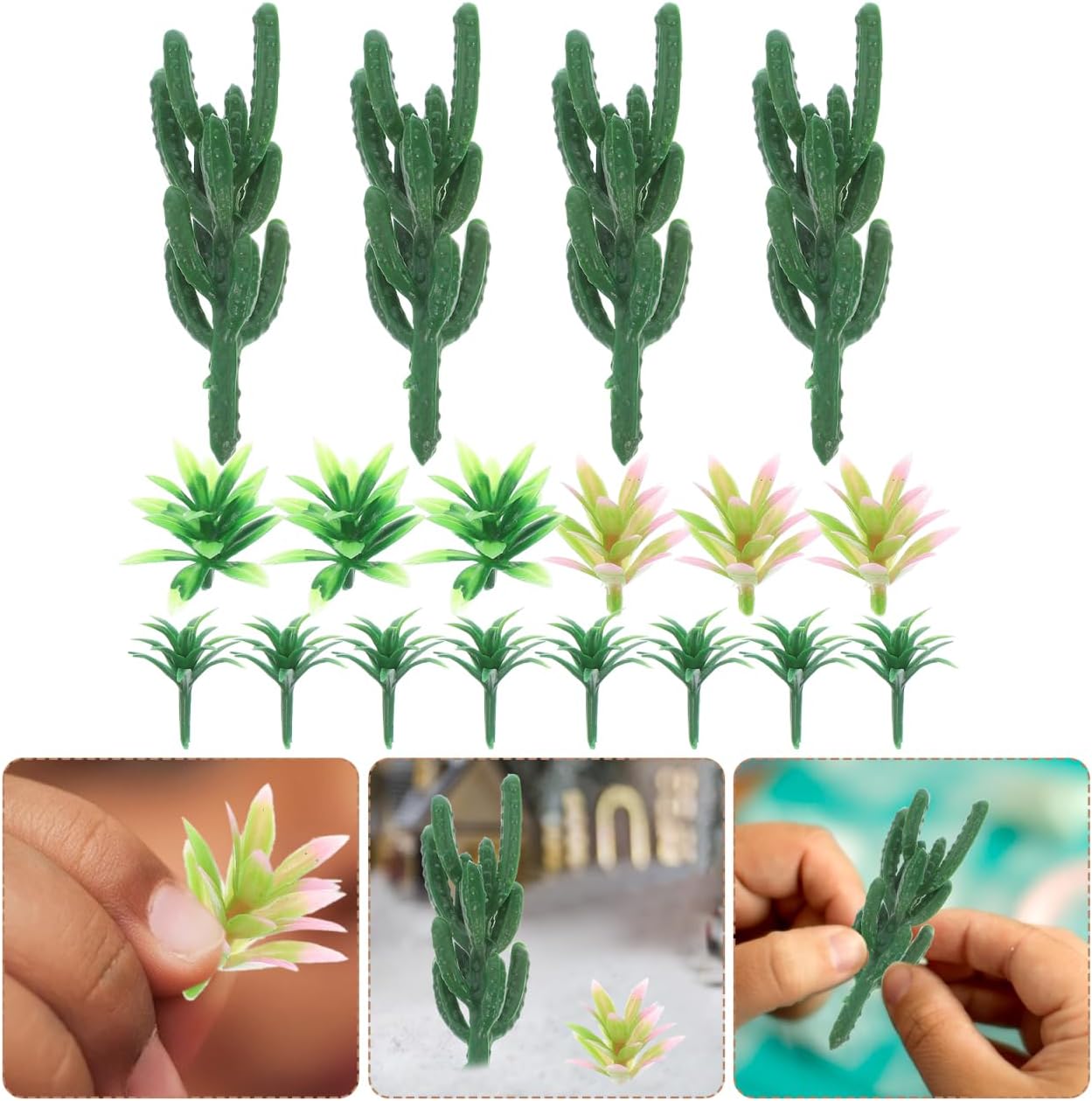 18Pcs Miniature Cactus Tree Model Set for Architectural Dioramas DIY Landscape Craft Accessories