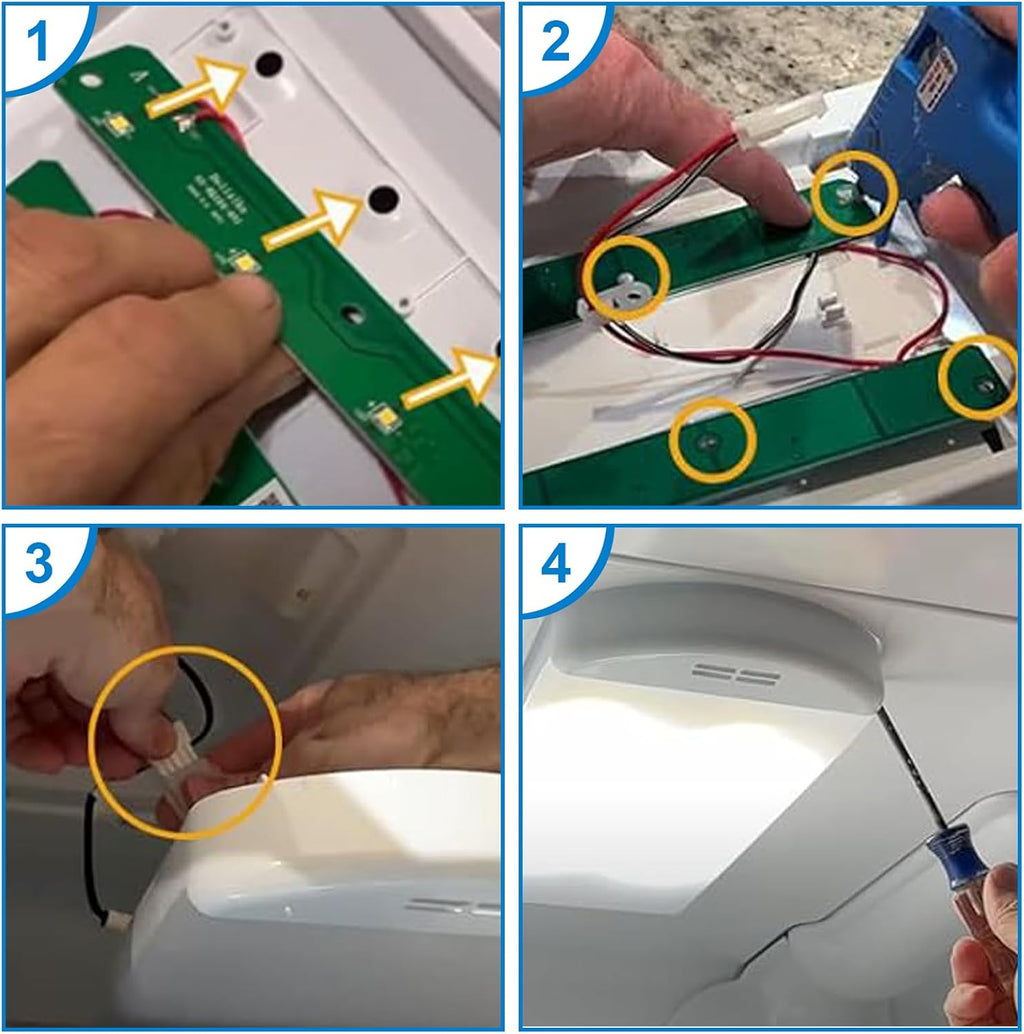 W11527432 W11387579 Refrigerator LED Light Assembly for Whirlpool Maytag Amana Refrigerator LED Light Module Replace AP7014542 W11387579 W11333374 W11042554 W11101384
