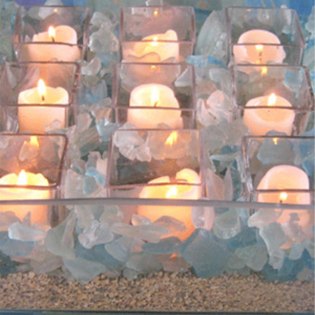 WGVI 24 Pcs Clear Square Glass Tea Light Votive Candle Holders, Width 3", Height 3", Small Cube CandleHolders Container Dish Terrarium Tabletop Event Décor