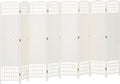 HOMCOM 8 Panel Room Divider, Folding Privacy Screen, 5.6' Room Separator, Wave Fiber Freestanding Partition Wall Divider, White