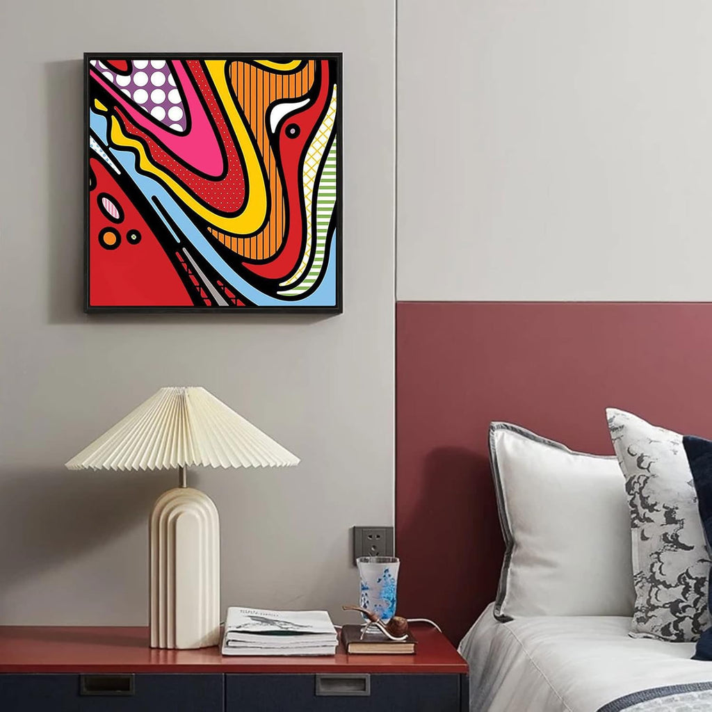 40x40 Frame for Stretched Canvas Art, DIY Metal Canvas Floater Frames with 1.5" Deep for Oil Diamond Paintings Vintage Prints Artwork, Aesthetic Home Accents Living Room Decor (Black)