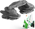 Natural Slate Stone Rocks with Special Liquid Glue, Mix of Rocks 3-6 inches and 1 Piece 8-10 inches, PH Neutral Stone for Aquascaping Aquariums, Paludariums, Reptile Enclosures (4.1 - 4.6 lbs)
