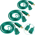 3 Pack Green Extension Cord 6 Feet 2 Prong Extension Cord for Christmas Lights Waterproof with 2 Pole Brass Straight Blades Polarized Plug, for Connect/Extend Christmas Light Indoor Outdoor (18Ft)
