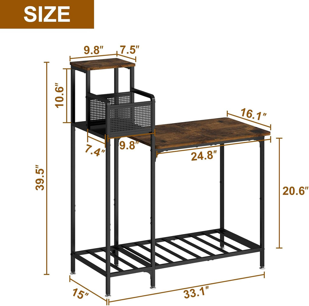 Wisdom Star 10-20 Gallon Aquarium Stands Metal Frame, Fish Tank with Stand with Cabinet Storage, 33.1" L * 15" W Tabletop, 330LBS Capacity, Fits Aquarium,Turtle Tank or Reptile Terrariums, Black