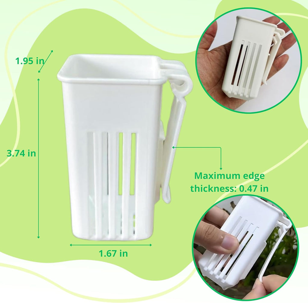 2pcs Aquarium Plant Holder, Fish Tank Plant Holders, Hanging Aquatic Planted Pot Planter Pot, Aquatic Tanks Grass Holders Hydroponic Plants Cups, Aquaponic Basket, Fish Tank Decorations (Basket White)