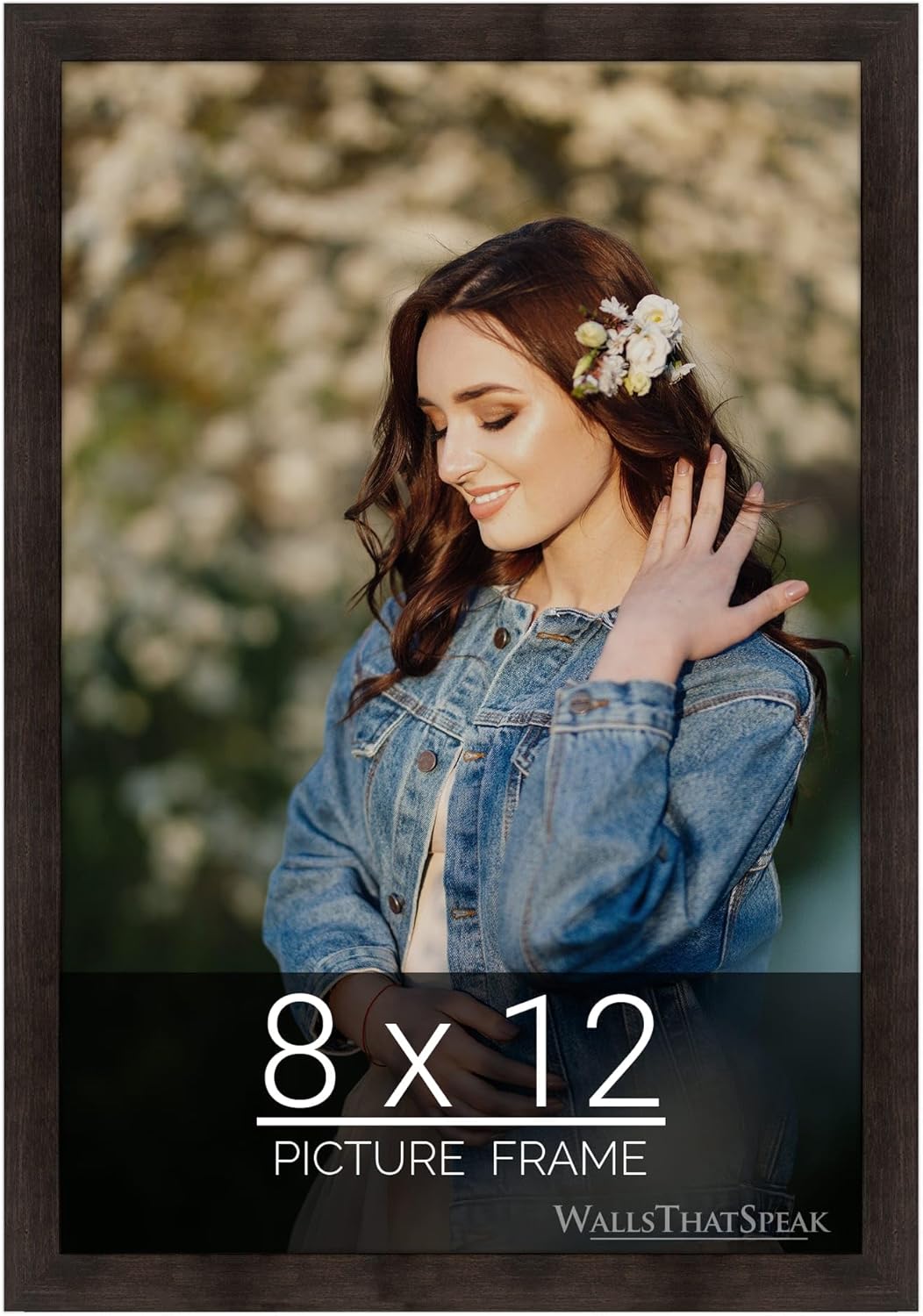 wallsthatspeak 8x12 Photo Frame for Pictures or Artwork, Espresso Brown