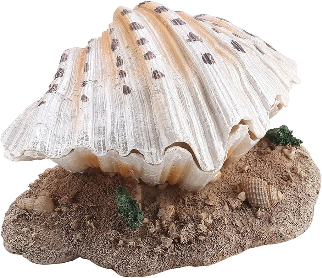 Aquarium Ornament, Fish Shell Pearl Bubbler, Fish Tank Decoration, Safe Resin Material, Widened Base for Easy Placement, for Aquarium Photography Props, Home Decor, Office Decor, and Gift Ideas