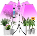 Garpsen Grow Light with Stand, 5 Heads Grow Lights for Indoor Plants, 100 LEDs Full Spectrum Led Plant Light for Seed Starting, with 15-63" Adjustable Tripod&6/12/16H Timer(No Clip)