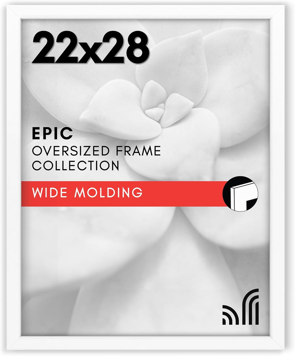 Americanflat 22x28 Poster Frame with Polished Plexiglass - White Picture Frame - Wide Photo Frames Made of Engineered Wood for Vertical or Horizontal Wall Display - Epic Collection - White