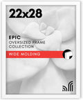 Americanflat 22x28 Poster Frame with Polished Plexiglass - White Picture Frame - Wide Photo Frames Made of Engineered Wood for Vertical or Horizontal Wall Display - Epic Collection - White
