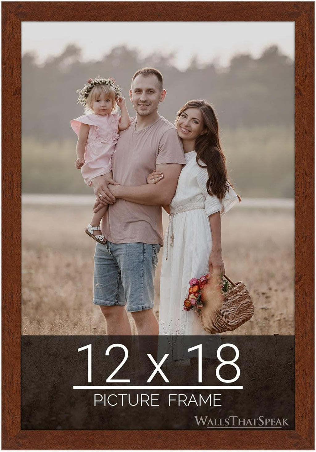 wallsthatspeak 12x18 Dark Walnut Rustic Pine Picture Frame for Puzzles Posters Photos or Artwork