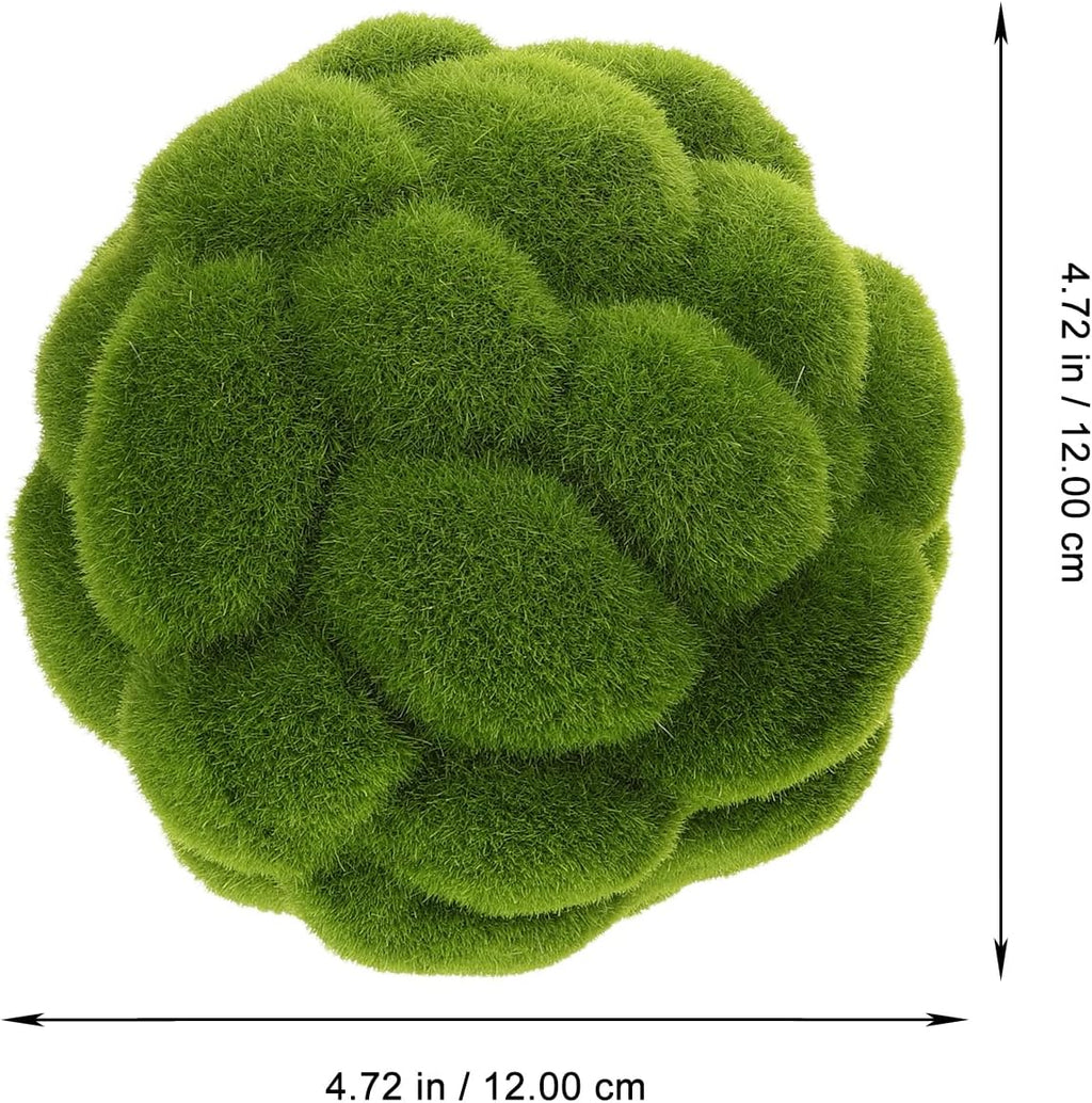 DOITOOL Green Moss Balls: 4Pcs Green Balls Decorative for Bowl - Simulated Moss Ball Spheres Decorative Ball Artificial Plant Ornament for Vase Filler Garden Wedding Party Decoration (3.9in + 4.7in)