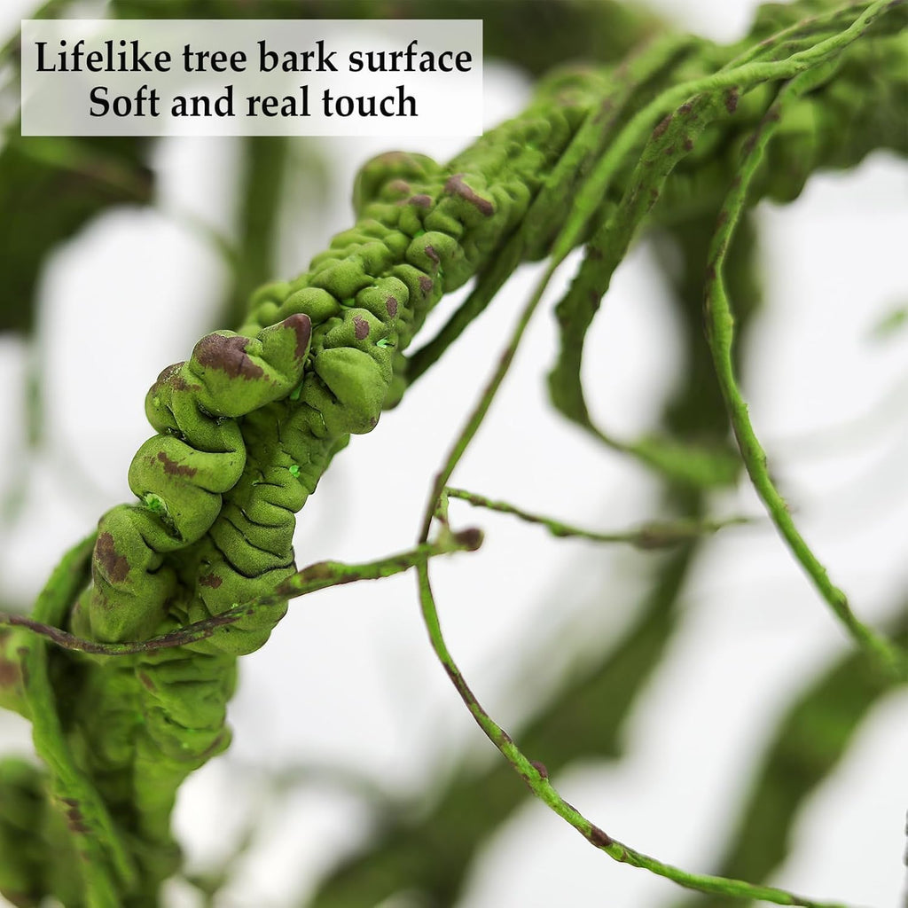 118 inch Big Artificial Green Tree Branches Ivy Grapevine Garland Fake Tree Trunk Wall Door Hanging Plants Twigs Moss for Garden Home Wedding Outdoor Jungle Leaves Room Decoration
