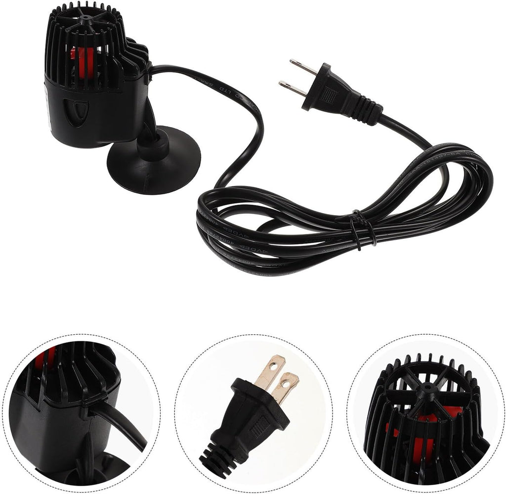 Mute Suction Cup Aquarium Wave Maker Pump Powerful Propeller Circulation Pump for Fish Tank Submersible Silent Water Flow Generator with US Plug for Aquarium Cleaning and Wave
