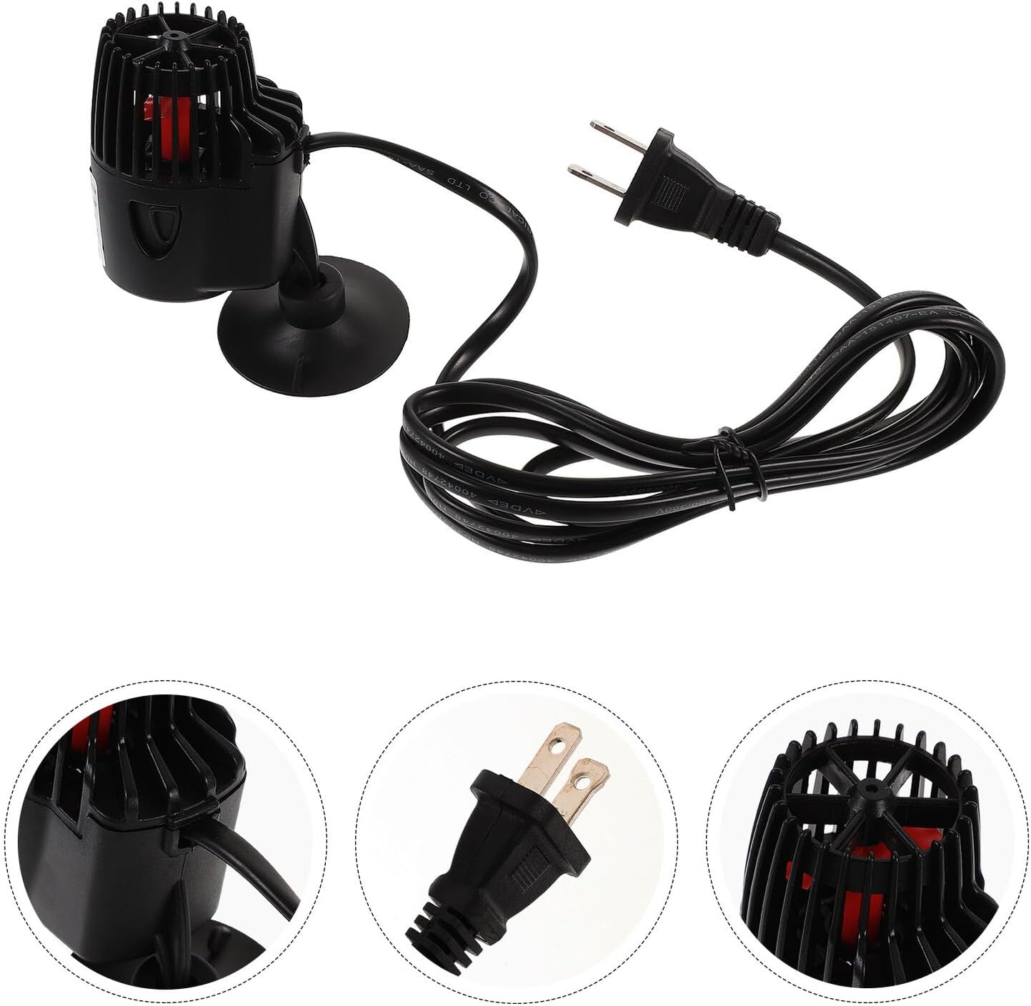 Mute Suction Cup Aquarium Wave Maker Pump Powerful Propeller Circulation Pump for Fish Tank Submersible Silent Water Flow Generator with US Plug for Aquarium Cleaning and Wave