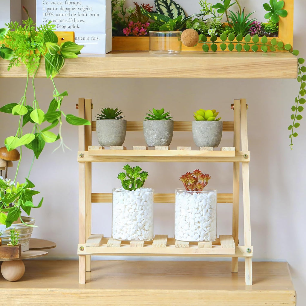 WILLBOND 38 Pcs Christmas Mini Artificial Succulents Small Fake Succulent Plants Faux Assorted Unpotted Realistic Plastic Flowers Picks Stem for DIY Crafting Greenery Garden Home Decor(Cute Style)