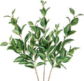 Hollyone 3Pcs Artificial Greenery Stems Faux Branches for Vase Tradescantia Zebrina Fake Leaves Branches 29.5 inch Long Stems Plants Leaf Bushes for Party Wedding Wall Indoor Outdoor Home Decor Green