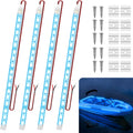 Boat Marine Submersible Led Strip Lights, 4 Pcs 12 Inches 12V Super Bright Boat Interior Lights, IP68 Waterproof Marine Led Strip Lights Night Fishing Lights for Boats, Kayak (Blue)