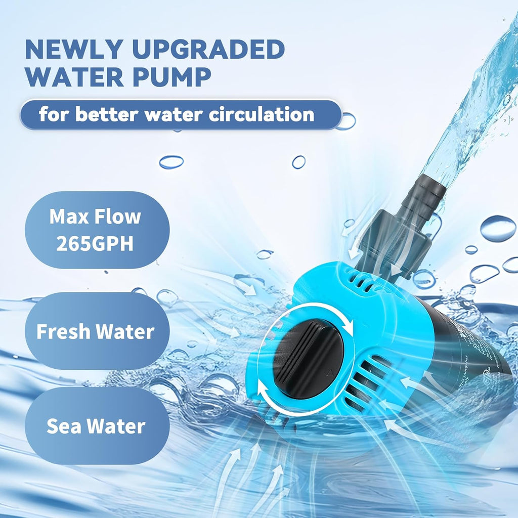 [New Upgrade] Poafamx Aquarium Chiller 42Gal Water Chiller for Fish Tank 1/10 HP Aquarium Cooler with Touch Screen Quiet Refrigeration Compressor Saltwater Freshwater for Fish Axolotl Hydroponic Coral