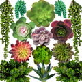 DECOROUS Artificial Succulents Plants Unpotted -14 Pack– Large Fake Succulent Plant Indoor Outdoors – Realistic Faux Cactus Suculentas Bulk for Home DIY Décor – Small Desert Plastic Cacti Succulants