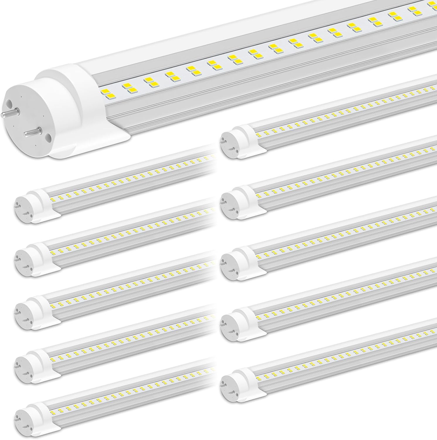T8 Led Bulbs 4 Foot - F32T8 28W 4000 Lumens(Super Bright) 5000K, T8 T10 T12 4ft Flourescent Tube Led Replacement, Ballast Bypass, Type B, Dual-End Powered, Daylight 10 Pack