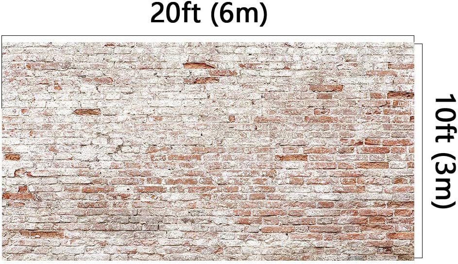 Kate 20x10ft Microfiber Rustic Brick Wall Backdrops for Photoshoot Adults Kids Boys Portrait Background House Decoration Props Backdrop